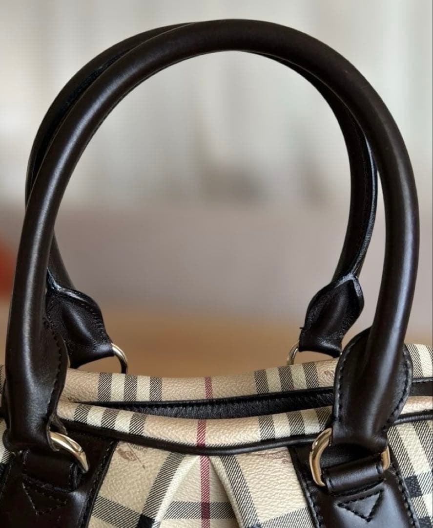 Burberry チェック柄 ミニボストンバッグ　袋付き