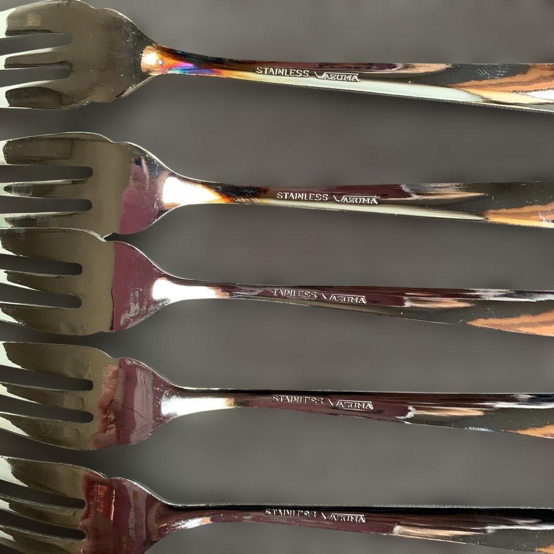 【未使用】【昭和レトロ】ステンレス アズマ　食器セット 波模様