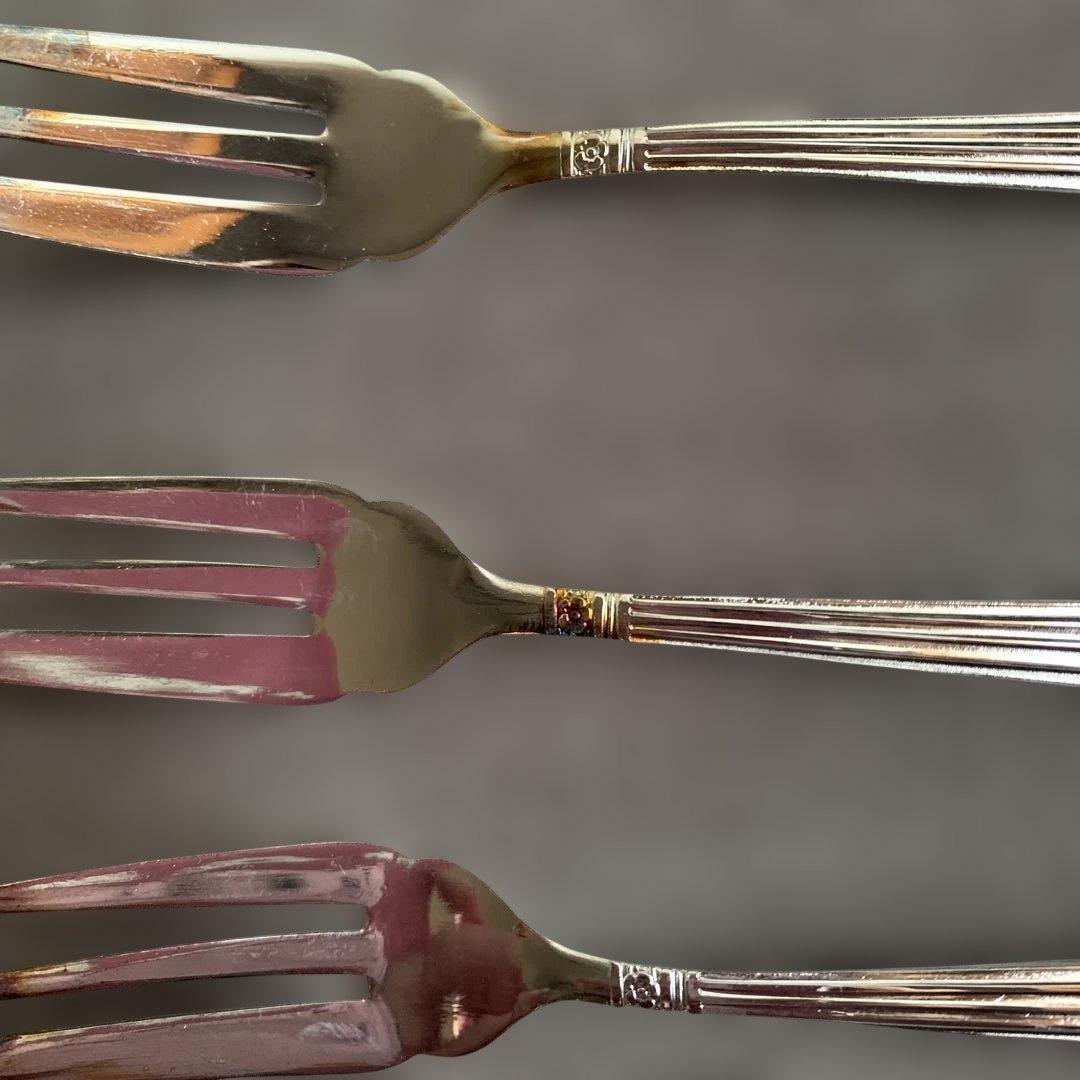 【未使用】【昭和レトロ】ステンレス アズマ　食器セット 波模様