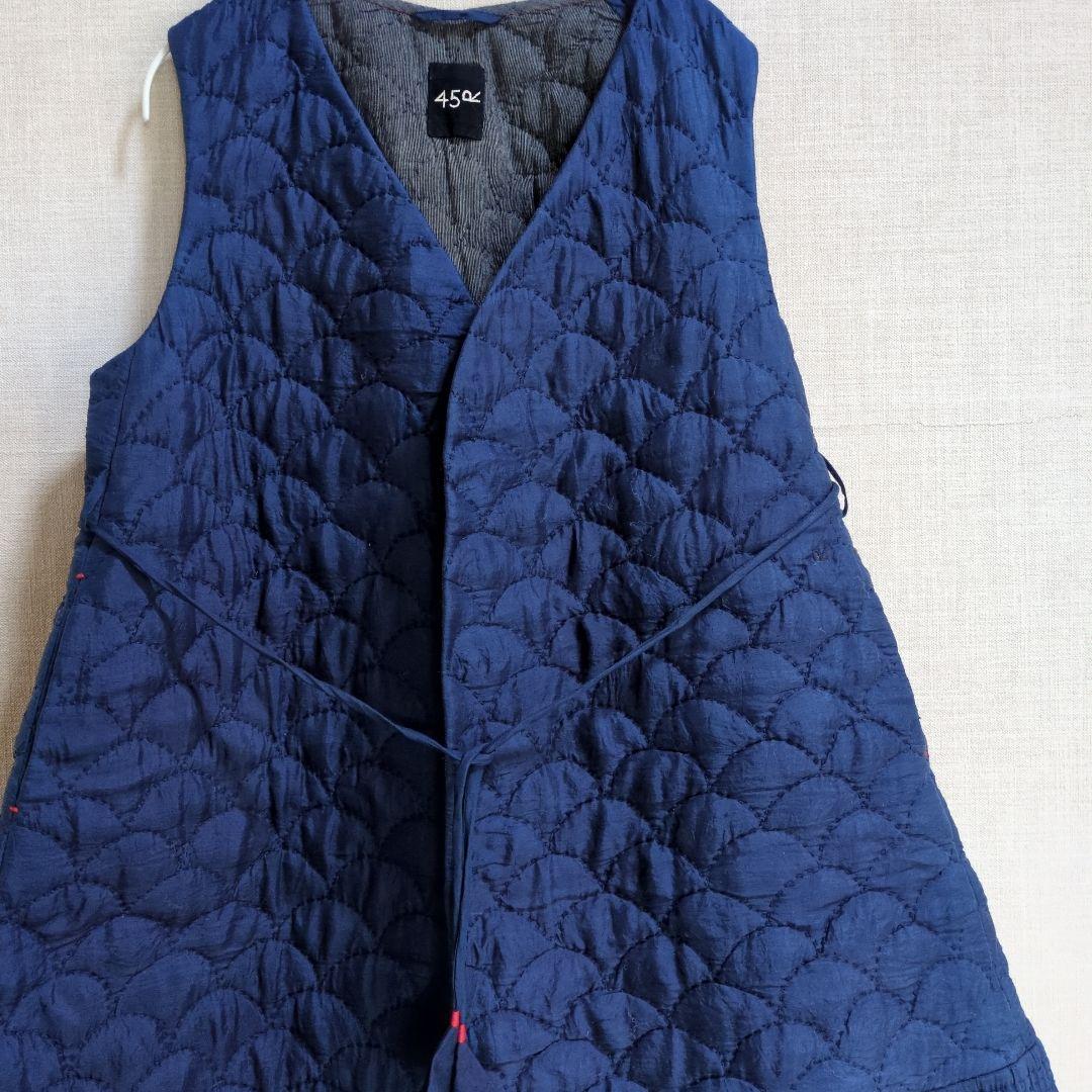 45Rカディシルクキルティングロングベスト