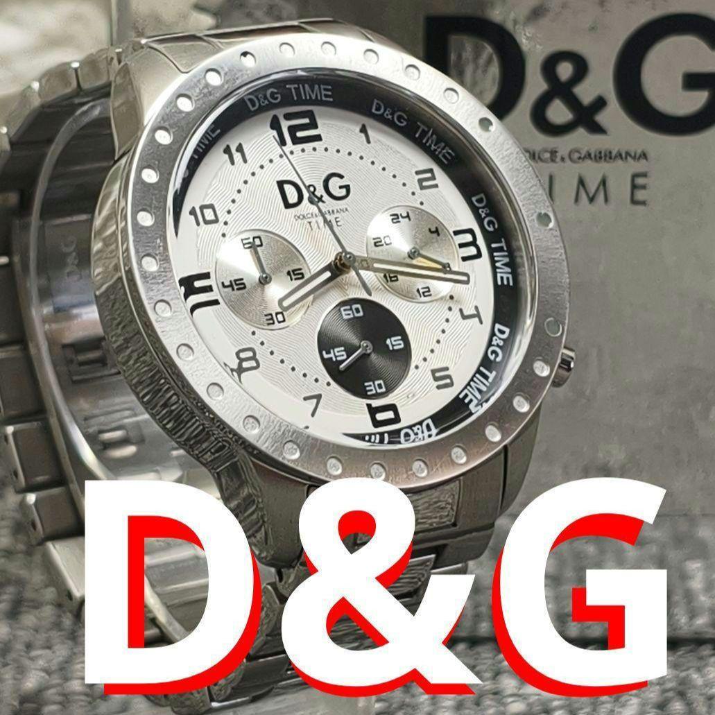 ♥️ 動作品 D&G クロノグラフ 腕時計 シルバー NAVAJO