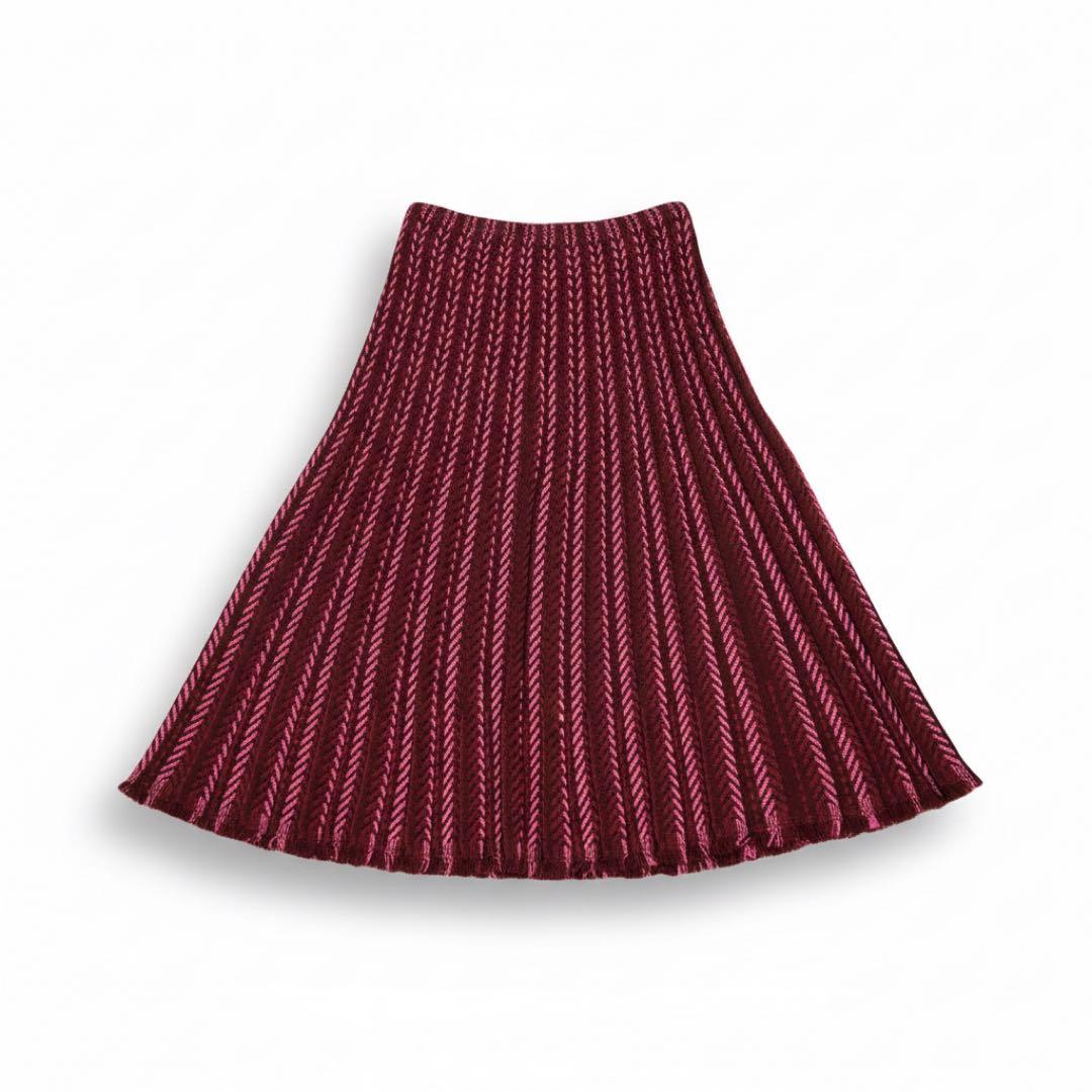 【美品】molli フランス製 ウール100％ ニットスカート M エレガント