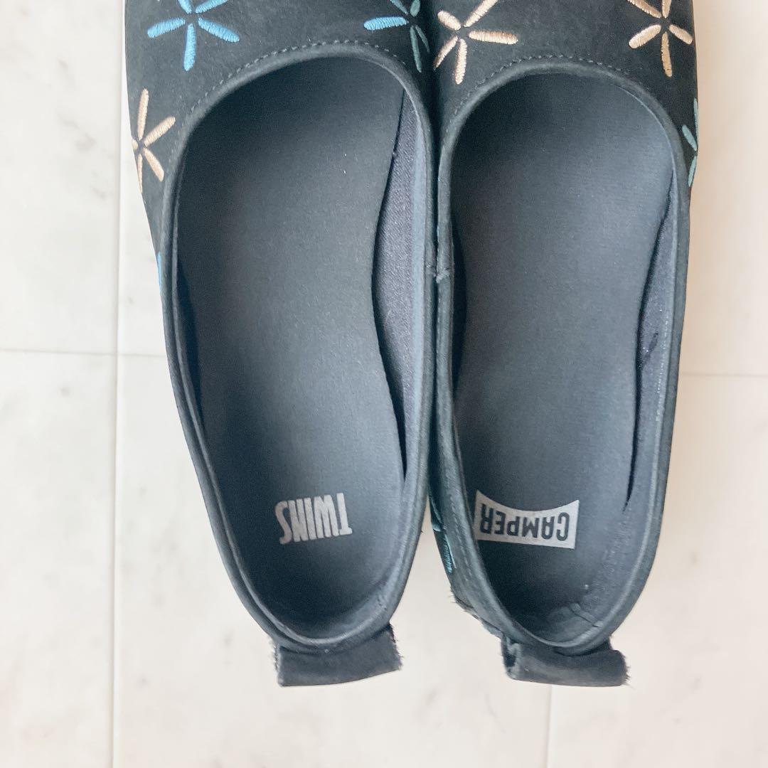 CAMPER カンペール ライトニナ フラットシューズ　刺繍　花柄　箱付き