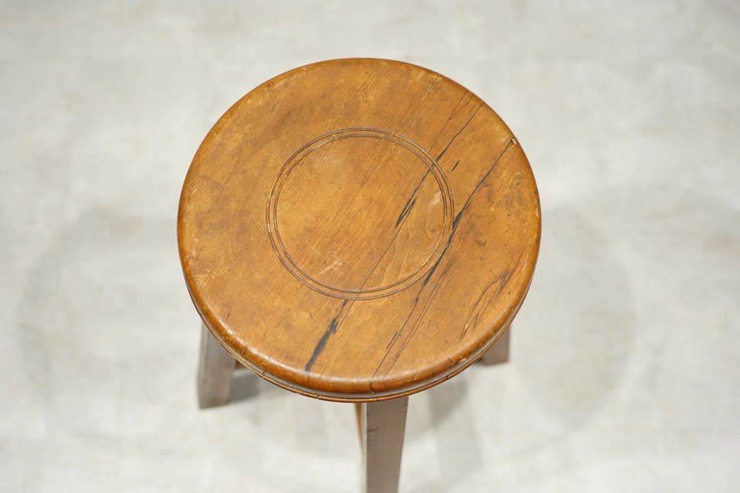 丸スツール　木製　古木　ビンテージ　昭和レトロ
