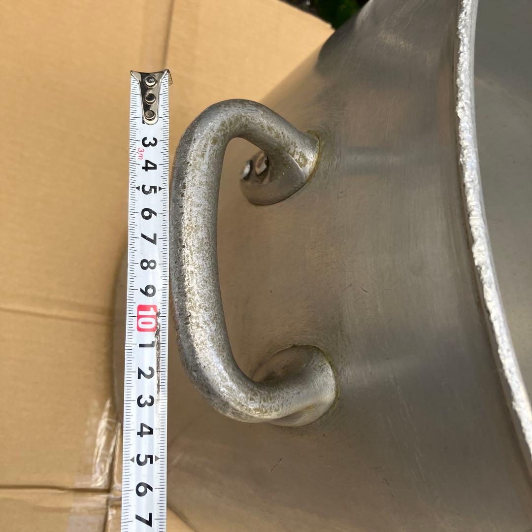 業務用　大型アルミニウム製寸胴鍋　大容量　両手取っ手付き　内径約48㎝　材分厚い