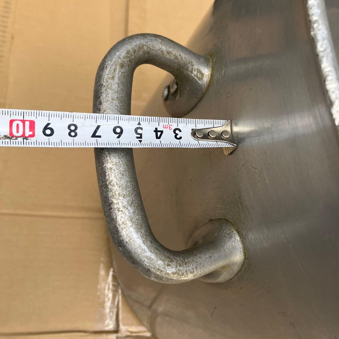 業務用　大型アルミニウム製寸胴鍋　大容量　両手取っ手付き　内径約48㎝　材分厚い