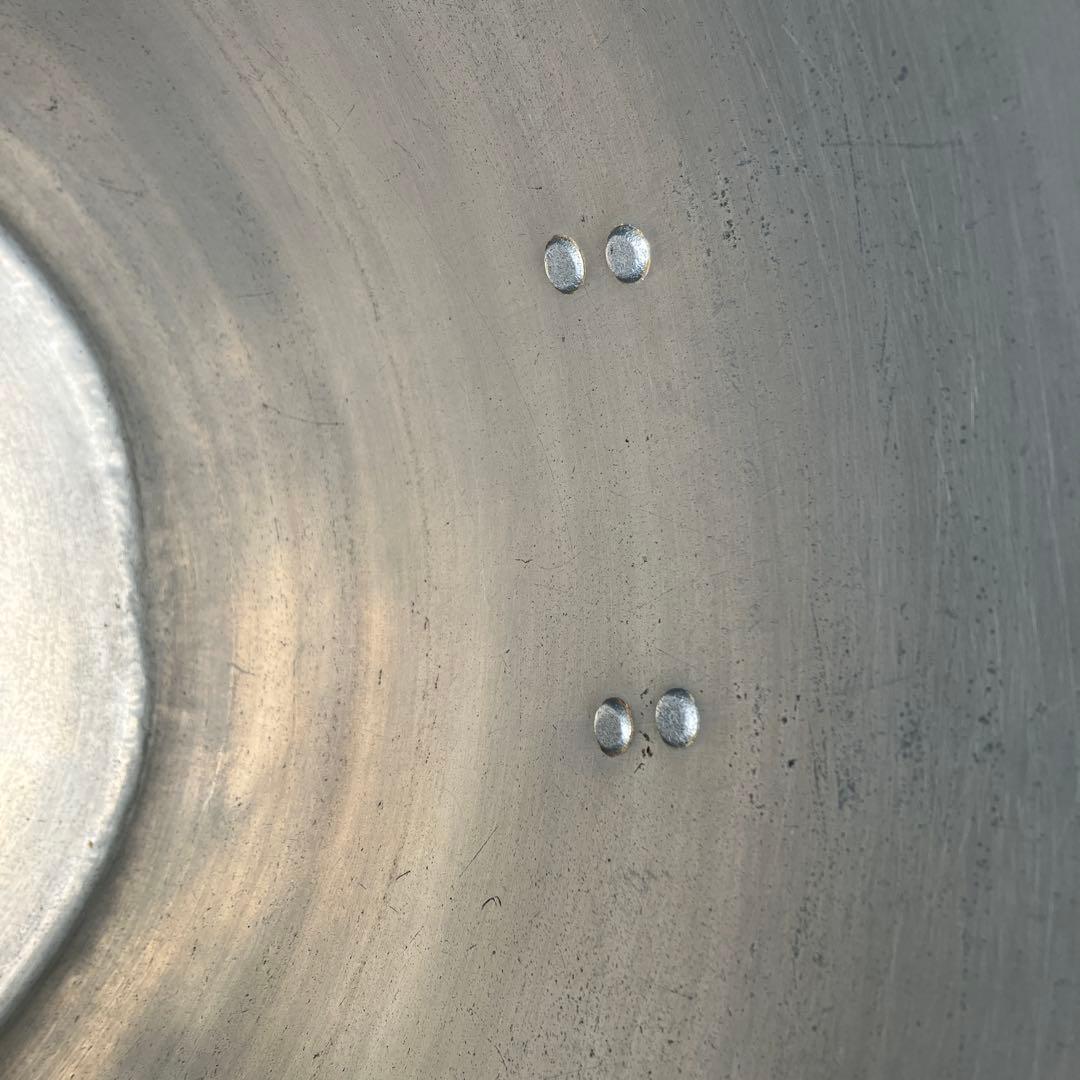 業務用　大型アルミニウム製寸胴鍋　大容量　両手取っ手付き　内径約48㎝　材分厚い