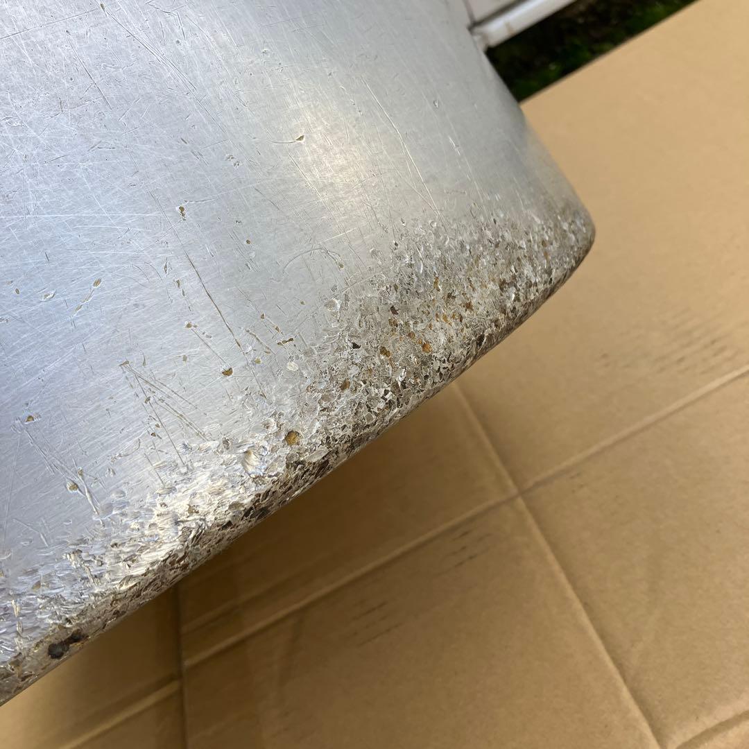 業務用　大型アルミニウム製寸胴鍋　大容量　両手取っ手付き　内径約48㎝　材分厚い