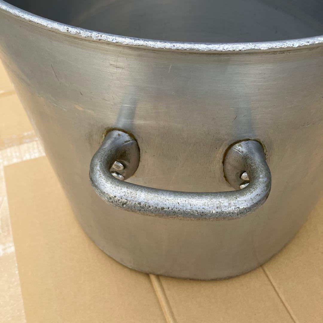 業務用　大型アルミニウム製寸胴鍋　大容量　両手取っ手付き　内径約48㎝　材分厚い