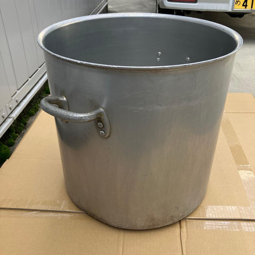 業務用　大型アルミニウム製寸胴鍋　大容量　両手取っ手付き　内径約48㎝　材分厚い