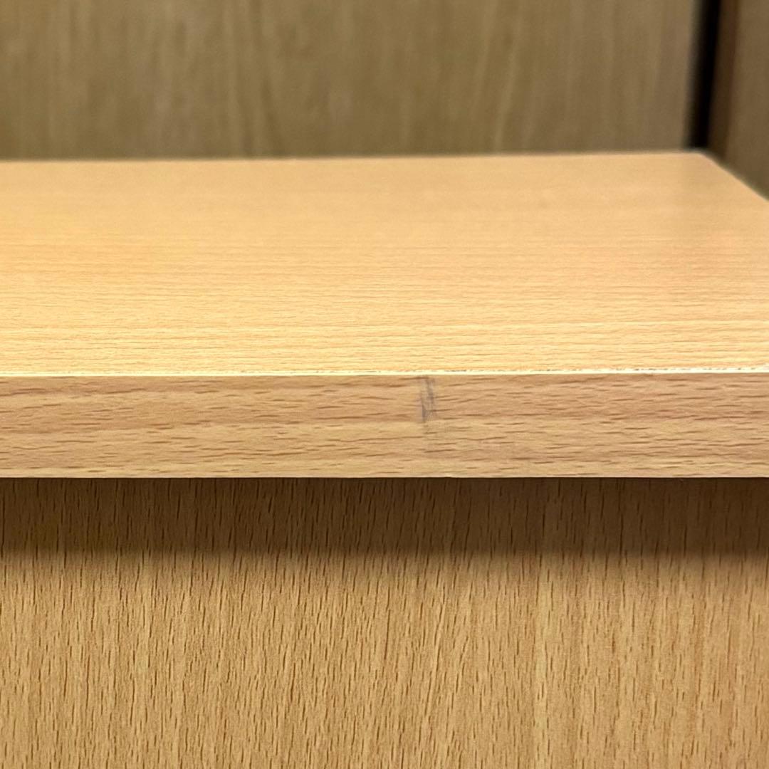 キャスター付き木製本棚　スリム型　3段　2点セット