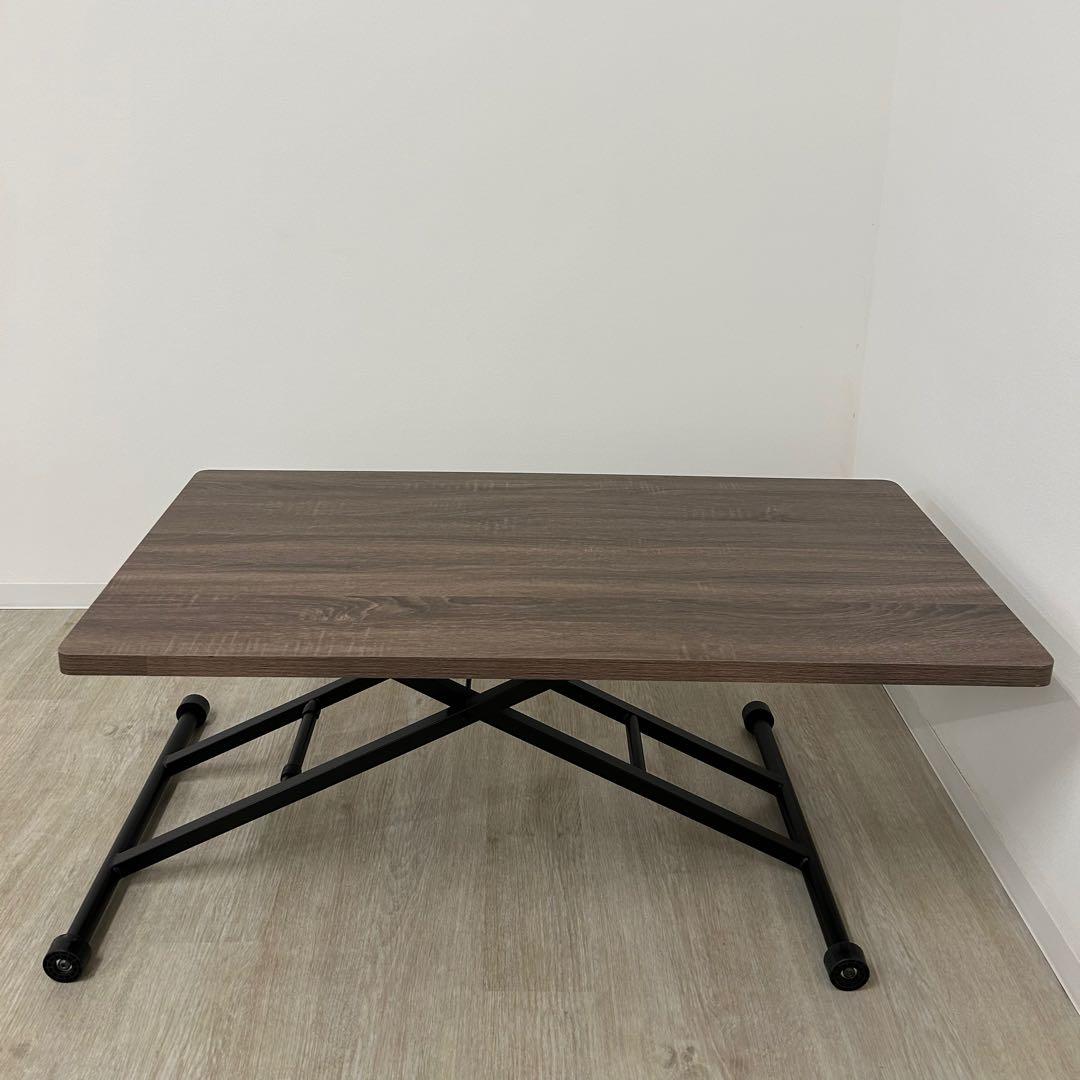 展示品・アウトレット★昇降テーブル 木目 リビングテーブル ダイニングテーブル