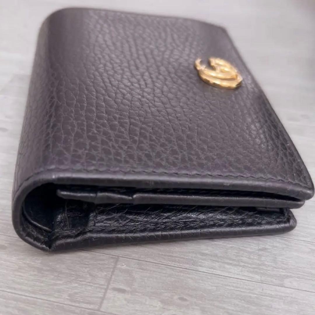 GUCCI ブラック 二つ折り財布　マーモント　黒　グッチ