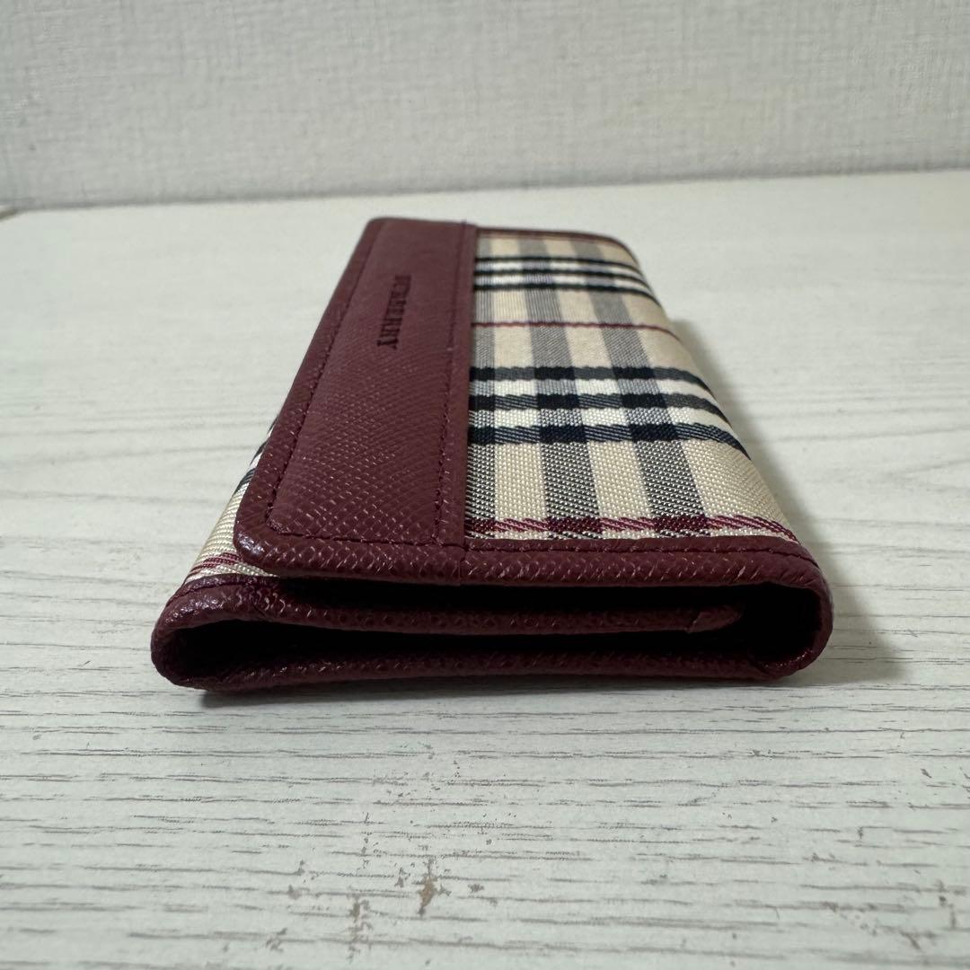 新品同様　BURBERRY バーバリー 5連 キーケース ボルドー　ノバチェック