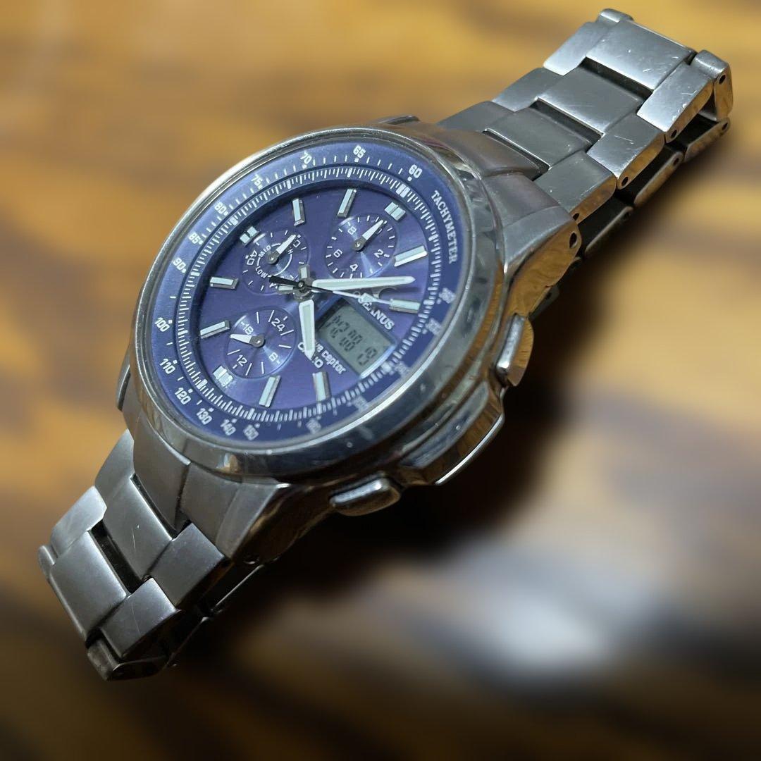 【稼働品】CASIO Oceanus クロノグラフ ソーラー電池