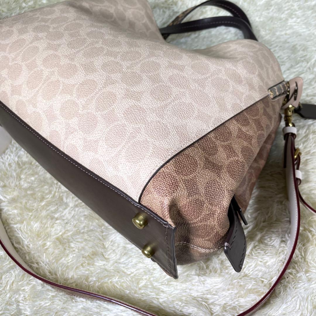 レア❗️コーチ ダルトン 31 ブロック シグネチャー スネークスキン ディテール