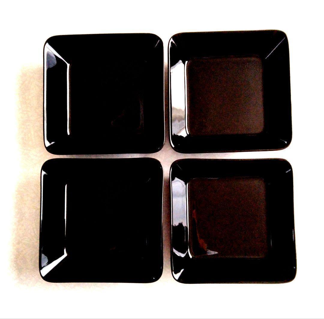 【値下げ】イッタラ　ティーマ　スクエアプレート　ブラック　4点セット　 16cm