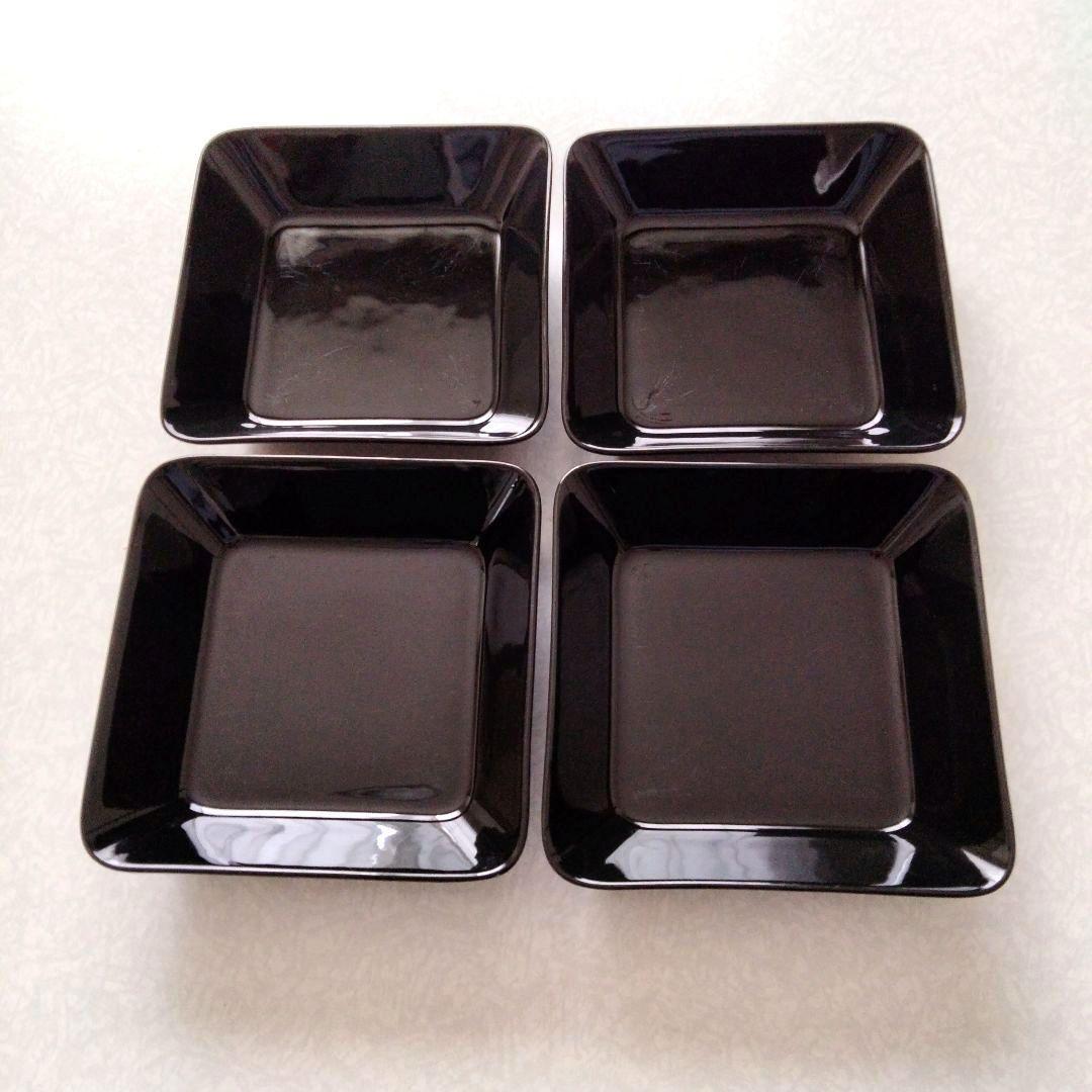 【値下げ】イッタラ　ティーマ　スクエアプレート　ブラック　4点セット　 16cm
