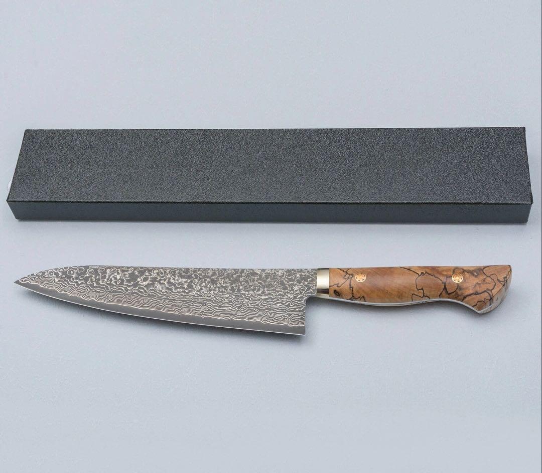 田中一之 誠貴作 ブラックダマスカス sg2 牛刀　210mm