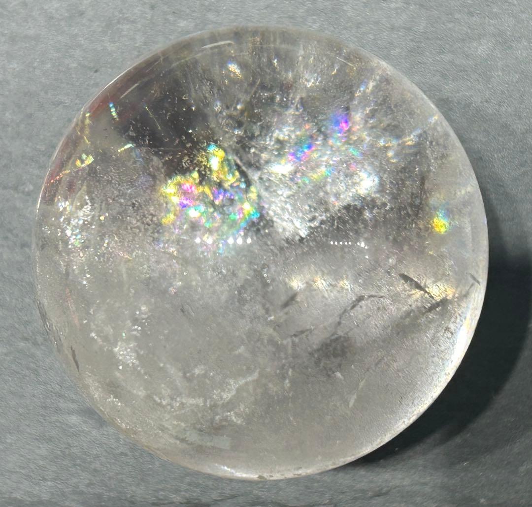 水晶丸玉　虹入り