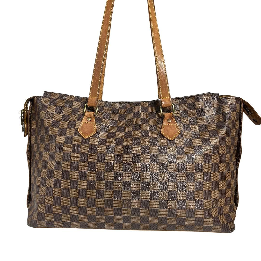 【鑑定済】ルイヴィトン　ダミエ　コロンビーヌ　トートバッグ　ショルダーバッグ　茶
