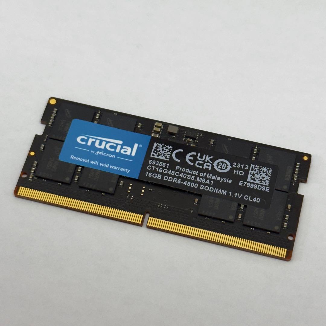 Crucial 16GB DDR5-4800 SODIMM ノートPC用メモリ