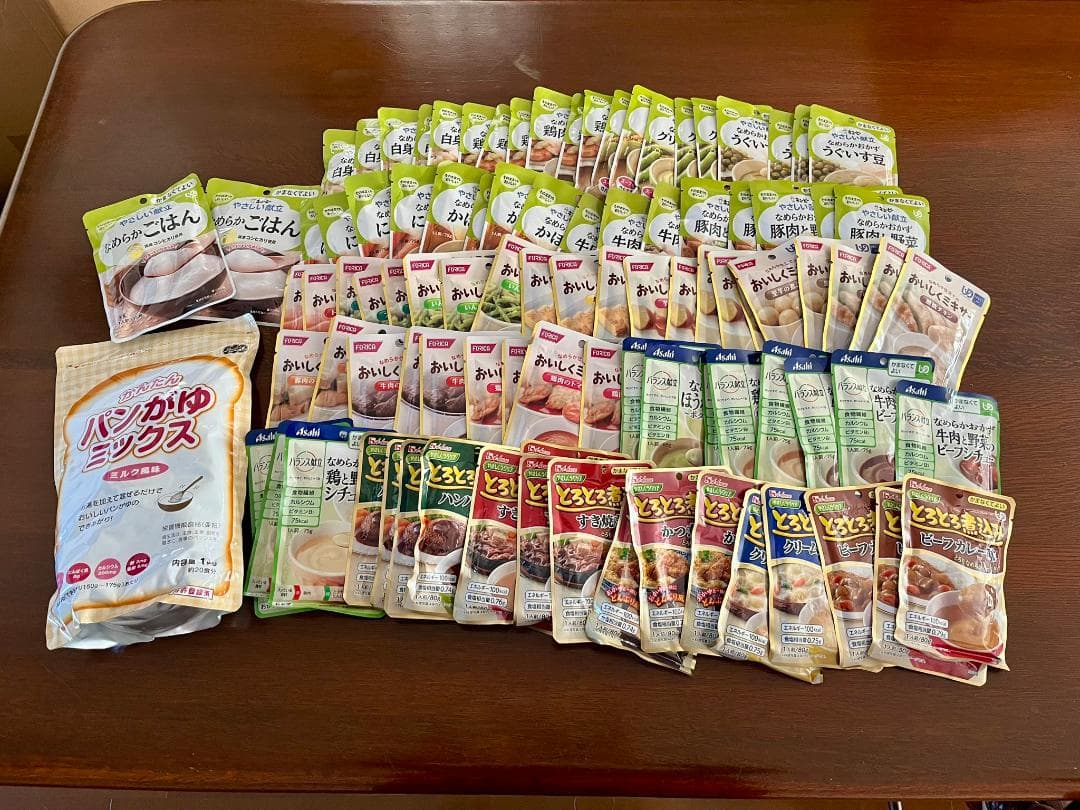 介護食「かまなくてよい」30種類97個セット・レトルトおかず中心・パン粥、おかゆ