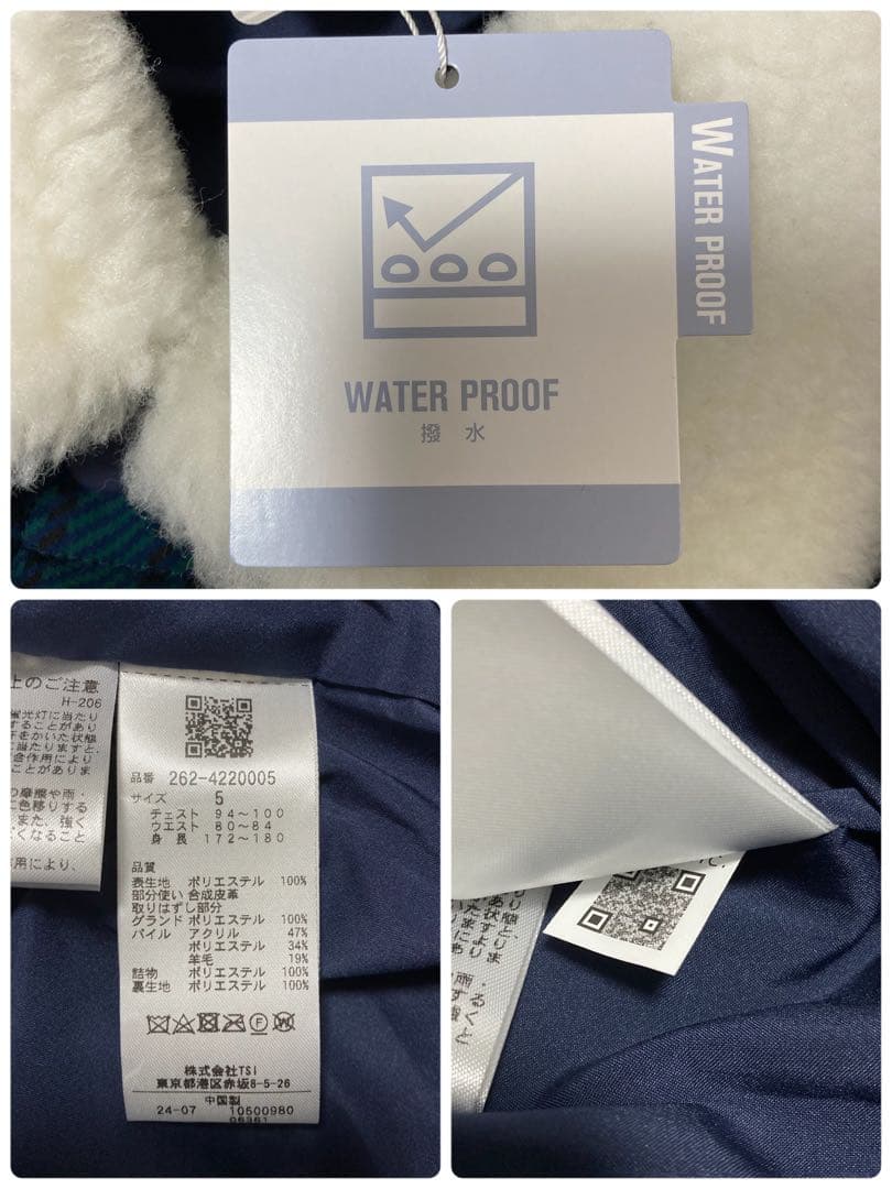 新品 ジャックバニー 2WAYストレッチタフタ ボア襟ブルゾン(5)サイズL/緑