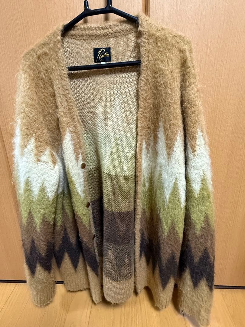 needles ジグザグパターン カーディガン ブラウン系