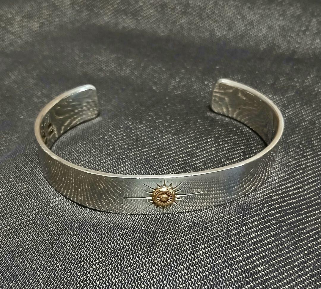 FARWEST ファーウェスト　日本製　K18 平打バングル　シルバー925