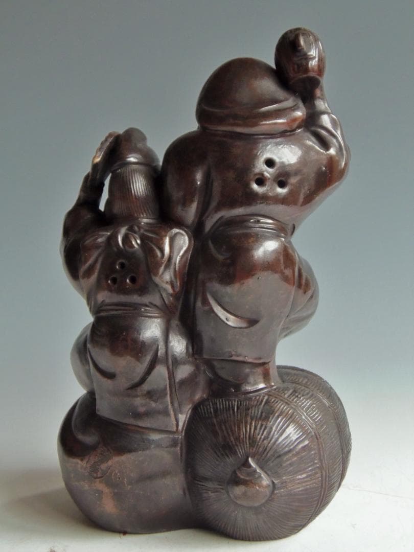 【つ】　古備前 七福神 大黒天 蛭子天 陶正園 木村正二 縁起物 備前焼