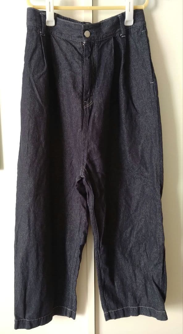 ネルすけ★yuni ユニ コットンリネン　デニムテーパードパンツ