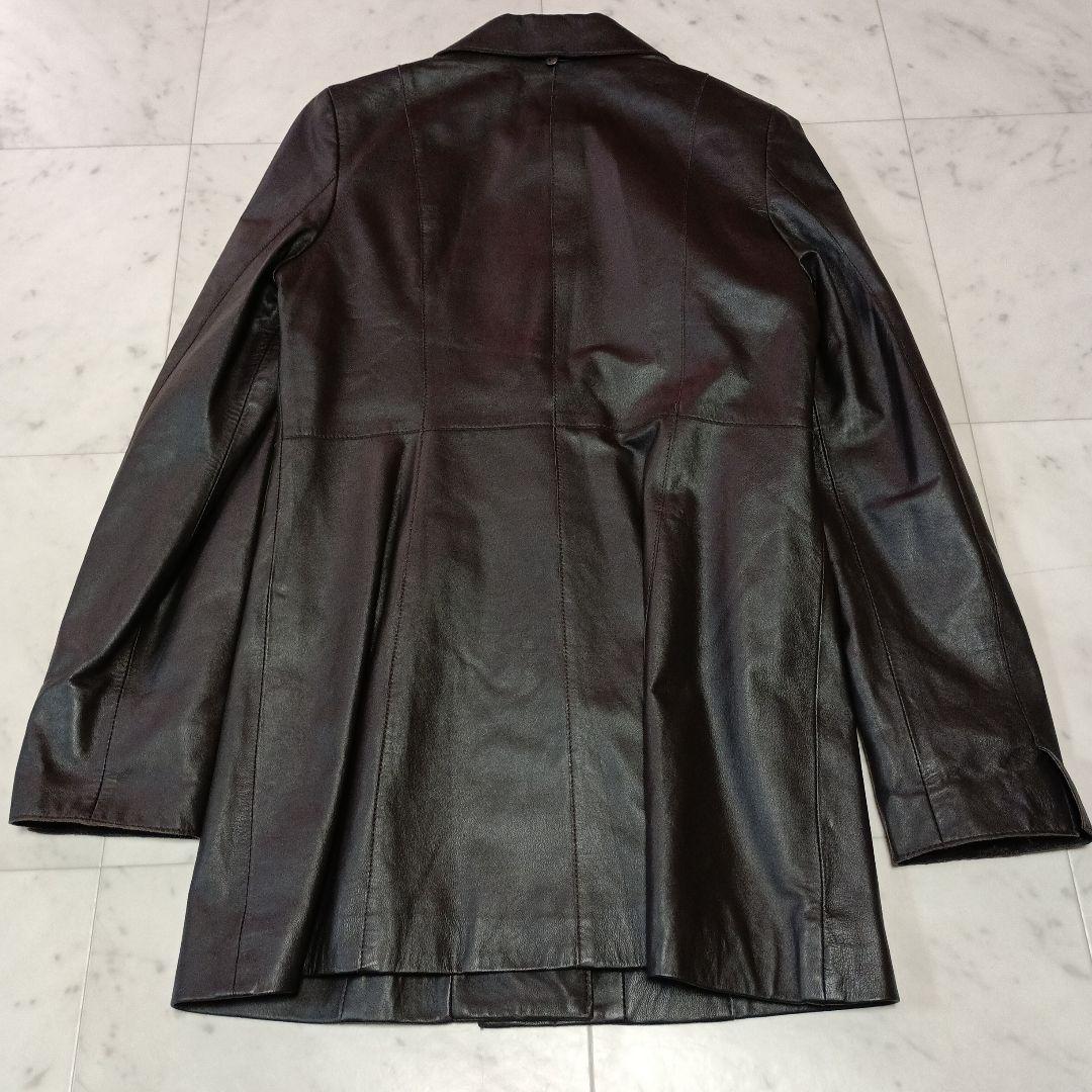 BALMAIN バルマン 羊革 ラムレザージャケット ロングコート ９