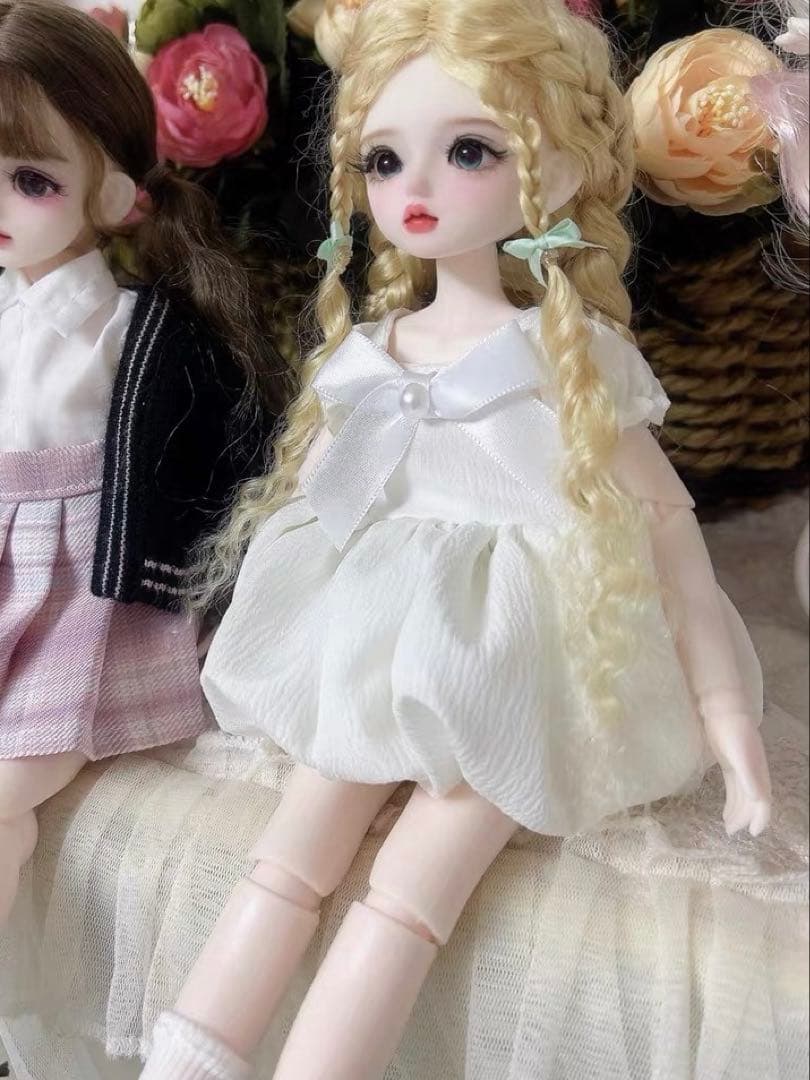 カスタムドール 本体＋アウトフィット一式セット 30cm モヘアウィッグ