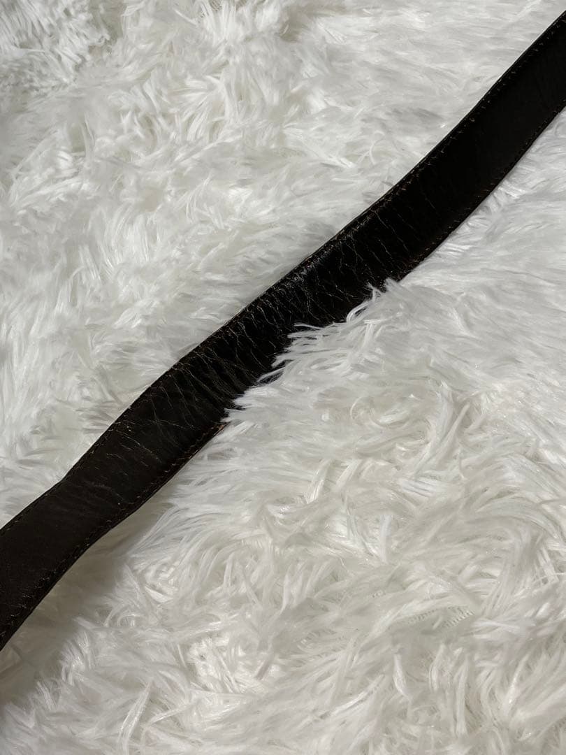 VERSACE ヴェルサーチ 型押しレザーベルト ブラウン 本革　幅3cm