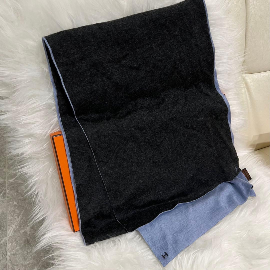 HERMES エルメス マフラー ショール シルク×カシミヤ