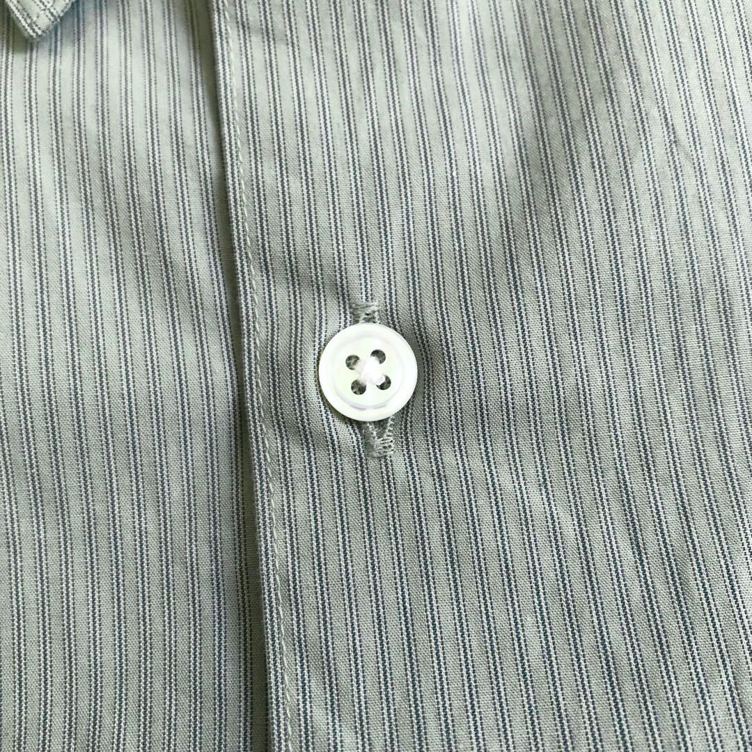 Steven Alan コンパクトヤーン ストライプ レギュラーカラー シャツ