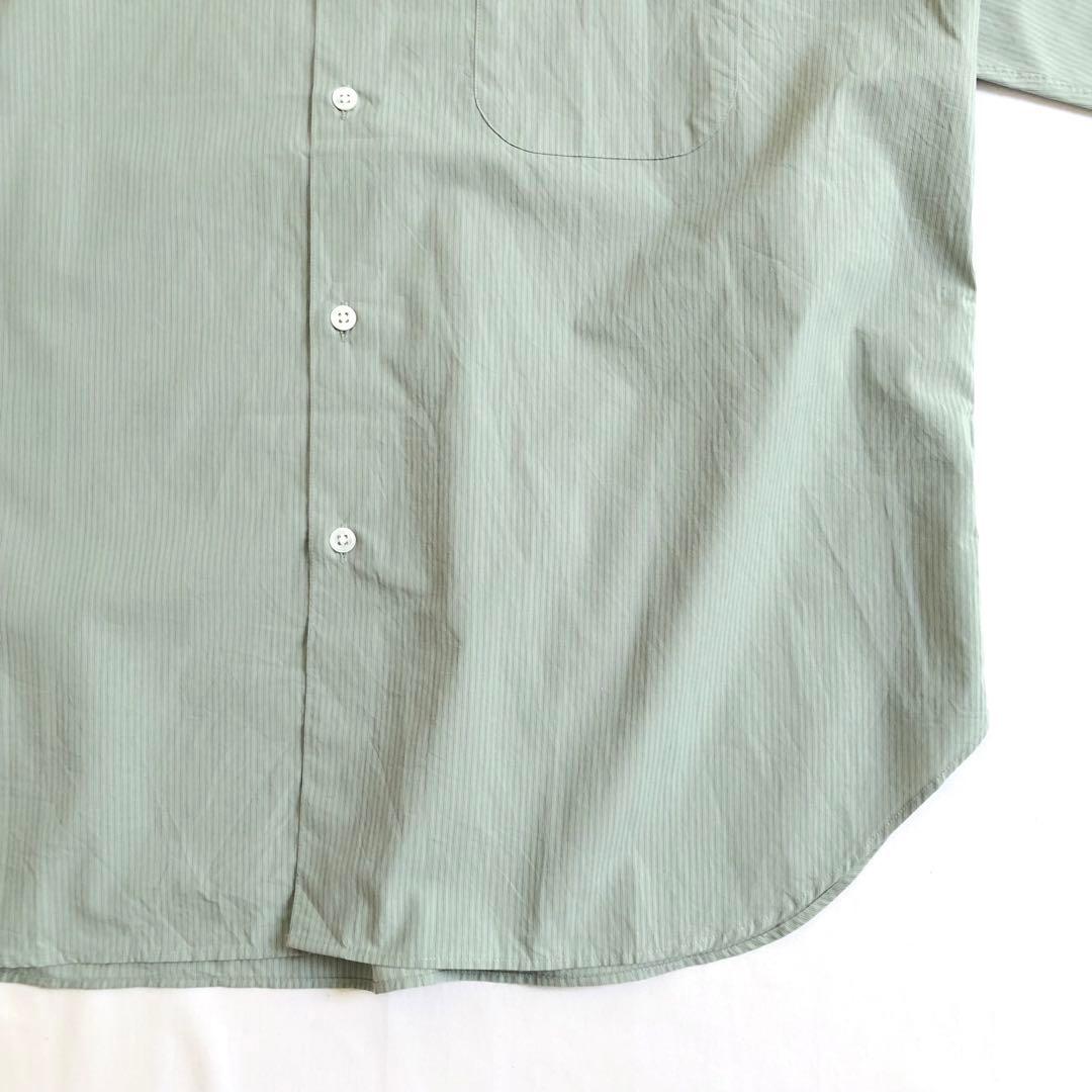 Steven Alan コンパクトヤーン ストライプ レギュラーカラー シャツ