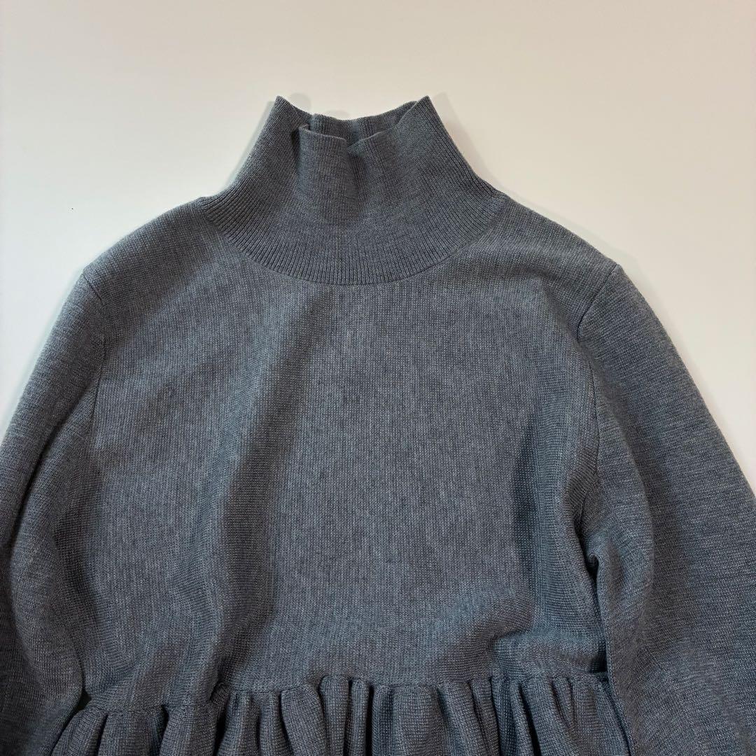 【美品】acka. ペムラム ニット トップス グレー エーシーケーエー
