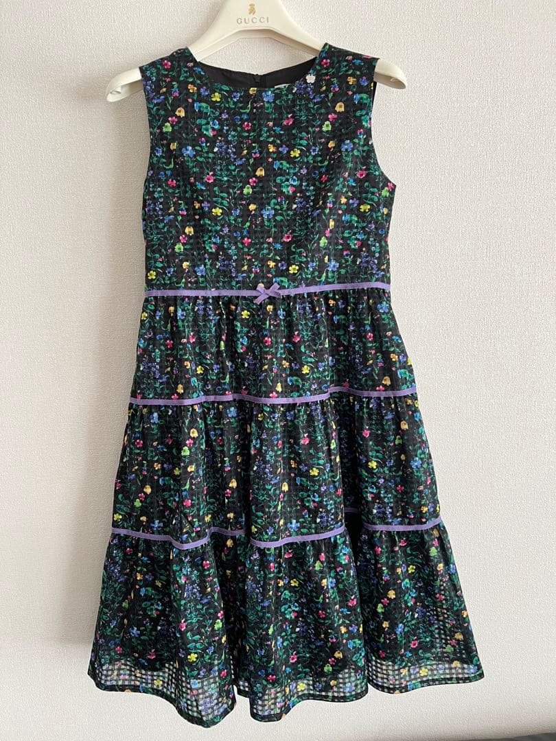 美品　アナスイミニ 【リンク】ボタニカル総柄ワンピース【日本製】150