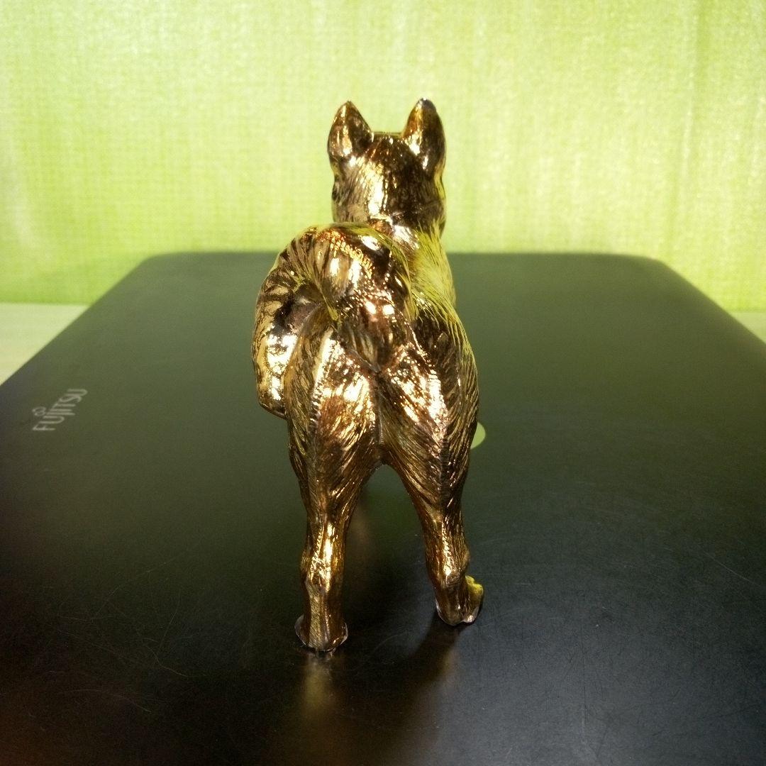 柴犬？　犬の置物　金色　ゴールド　GOLD　金ピカ　フィギュア　オブジェ