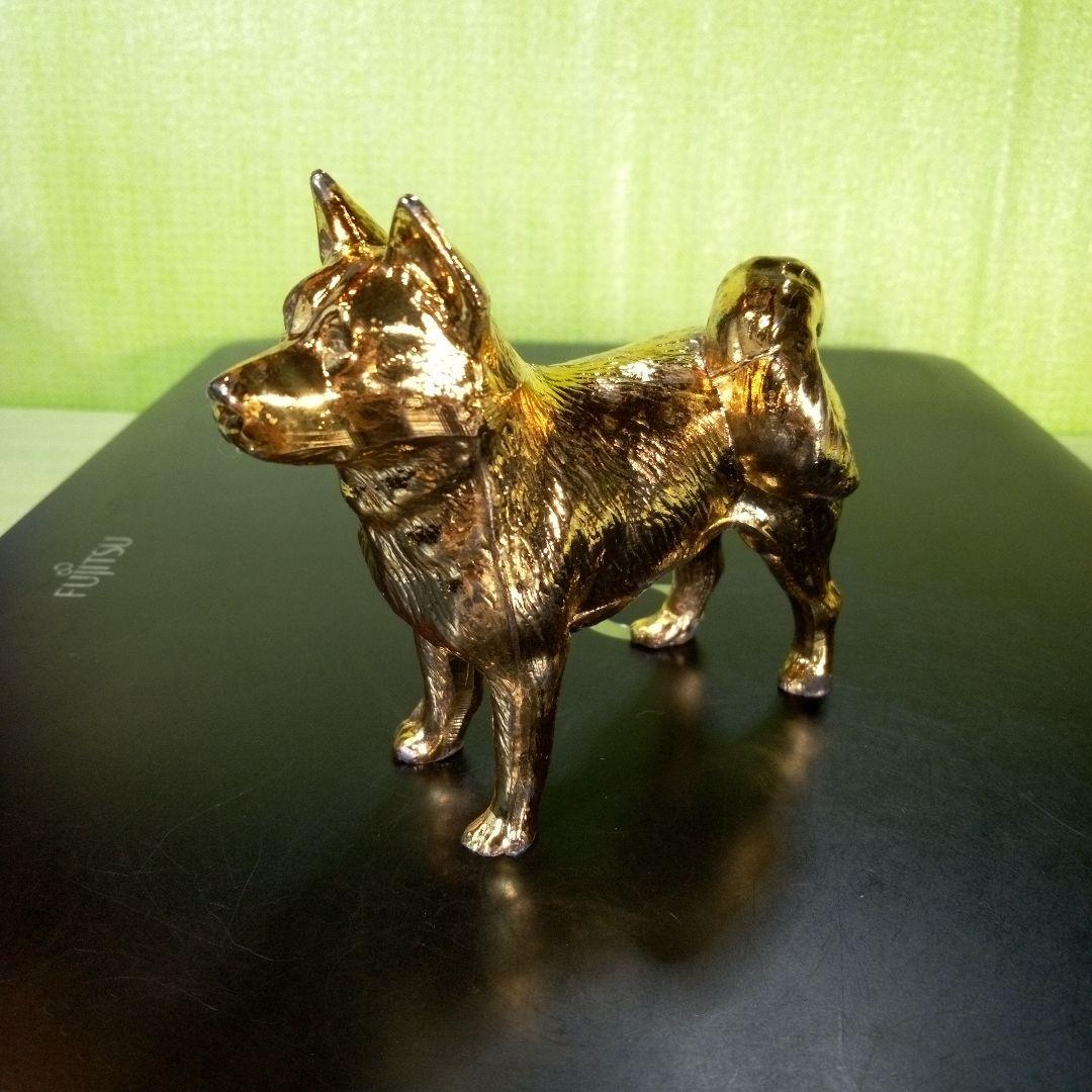 柴犬？　犬の置物　金色　ゴールド　GOLD　金ピカ　フィギュア　オブジェ