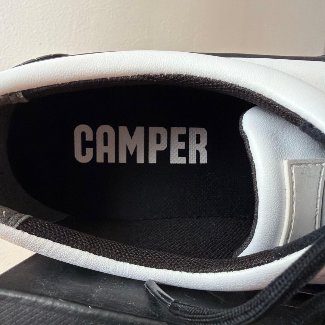 CAMPERホワイト/ブラック 厚底スニーカー