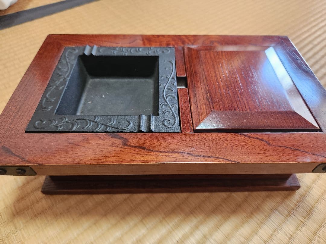 木製灰皿 収納付き 和風デザイン