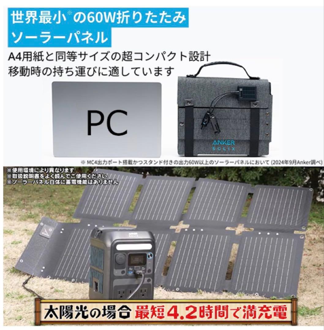 Ankerポータブル電源&ソーラーパネルセット/230Wh/8ポート