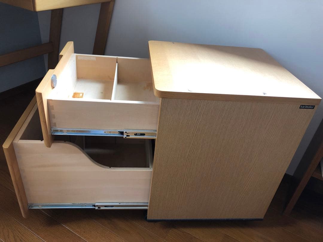 カリモク家具　学習机袖収納ラック(学習机、椅子同時出品)