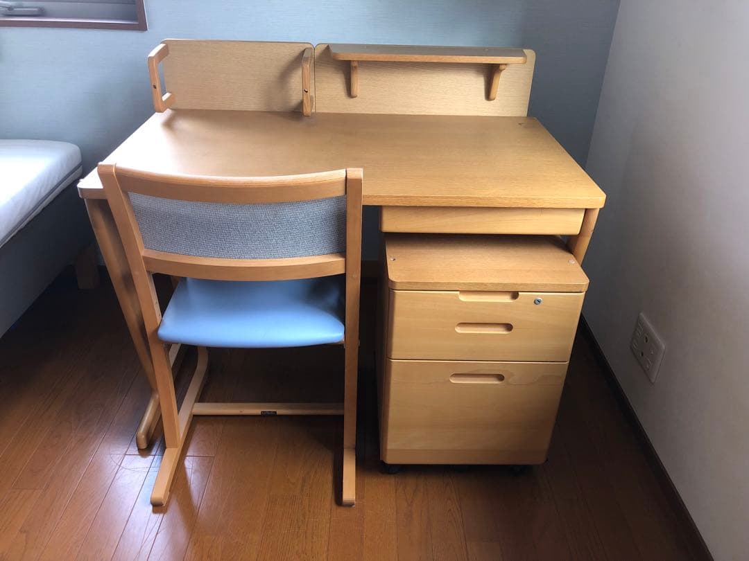 カリモク家具　学習机袖収納ラック(学習机、椅子同時出品)