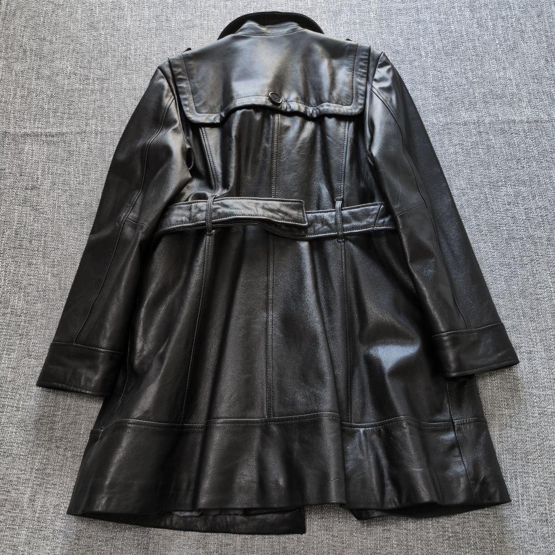 本革　高機能　シンサレート　レザートレンチコート　ベルト付属　美品