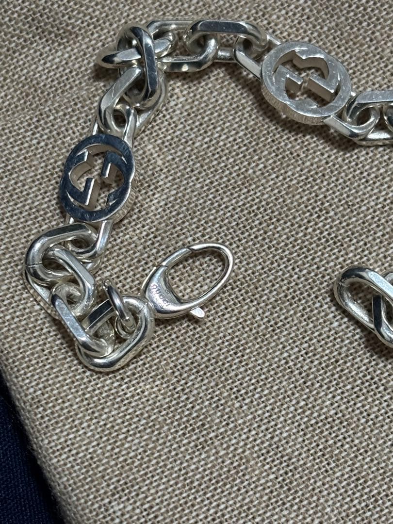 GUCCI インターロッキング　チェーン　ブレスレット　16号