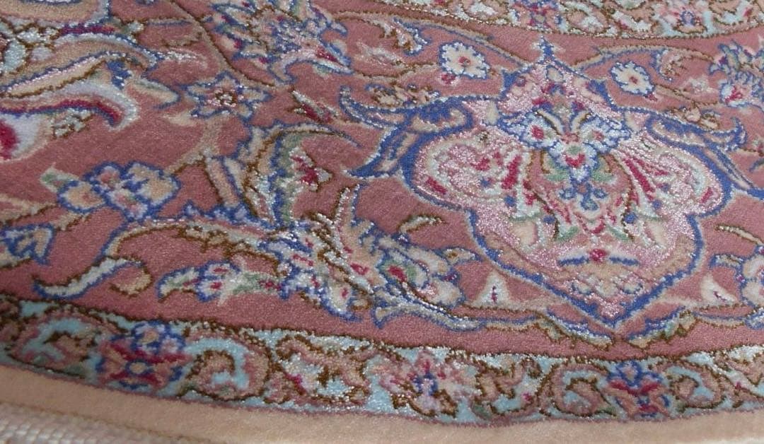 170万ノット、超高密度！輝く、本場イラン産 絨毯！円形150cm‐200751